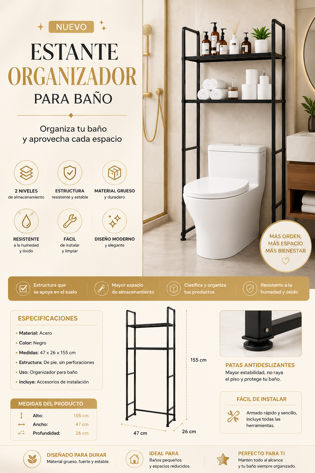Estante Organizador para Baño