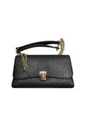 Cartera Guess Negra con Monograma y Cadena Dorada