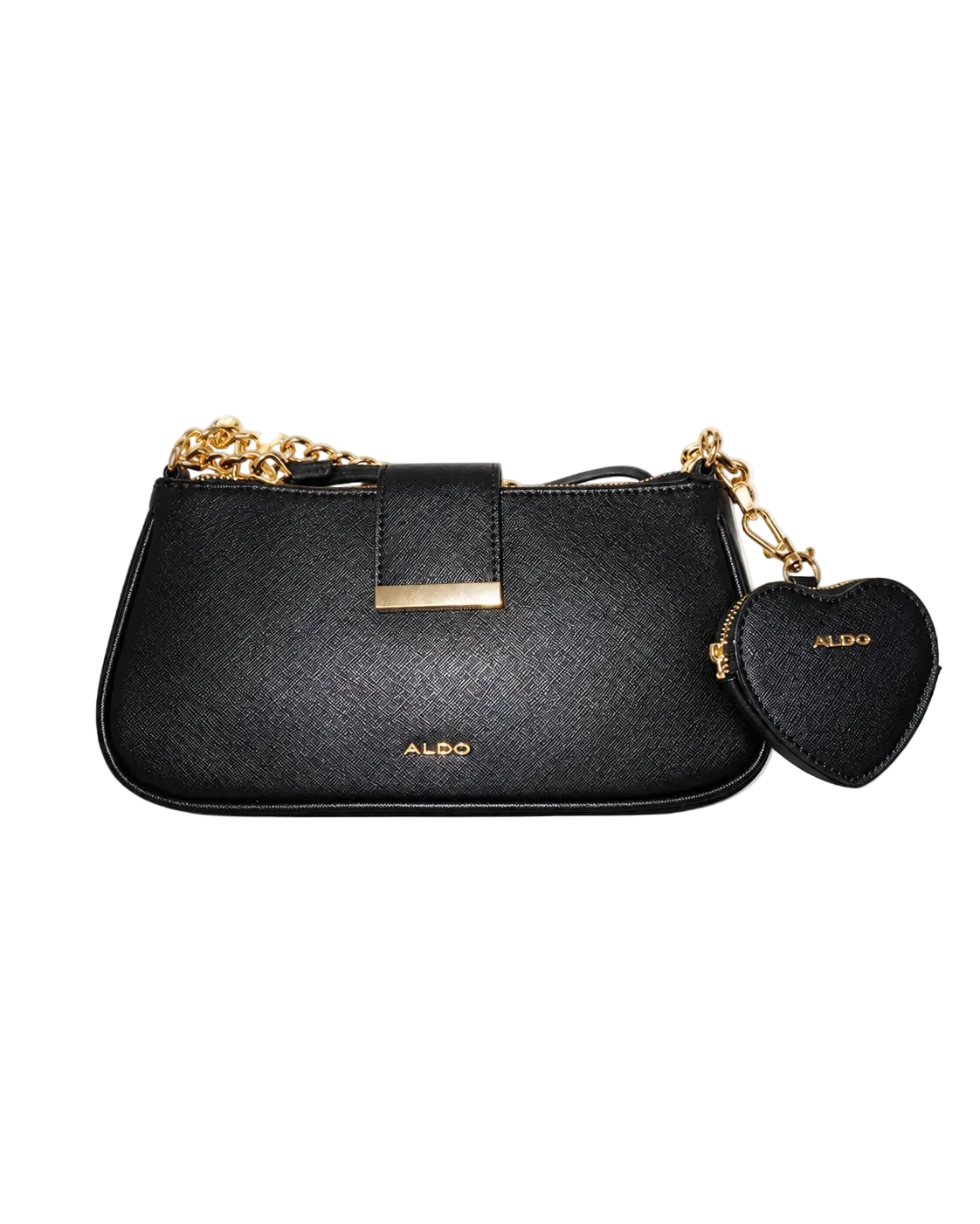 Cartera ALDO Negra con Monedero de Corazón
