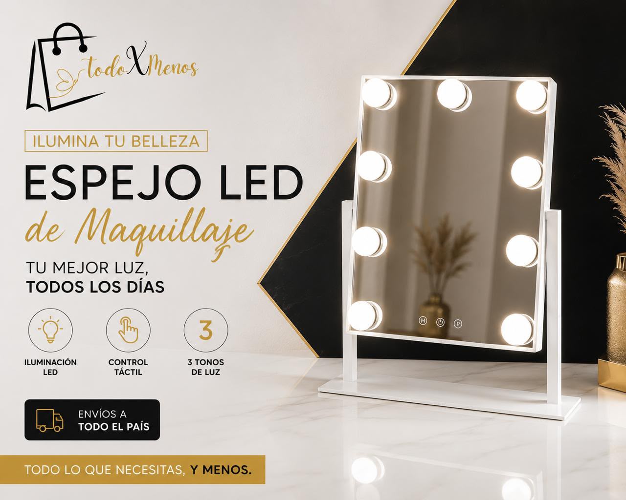 Espejo Hollywood con Luz LED